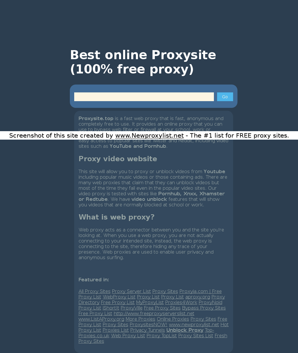 New Proxy List Proxy Site Details For 